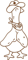 Outline Coloring Groovy Western Silly Goose