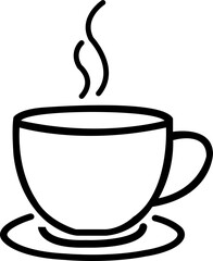 Coffee clip art design on plain white transparent isolated background for card, shirt, hoodie, sweatshirt, apparel, card, tag, mug, icon, poster or badge