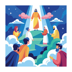 Obraz premium Ascension Day Concept Vector Illustration