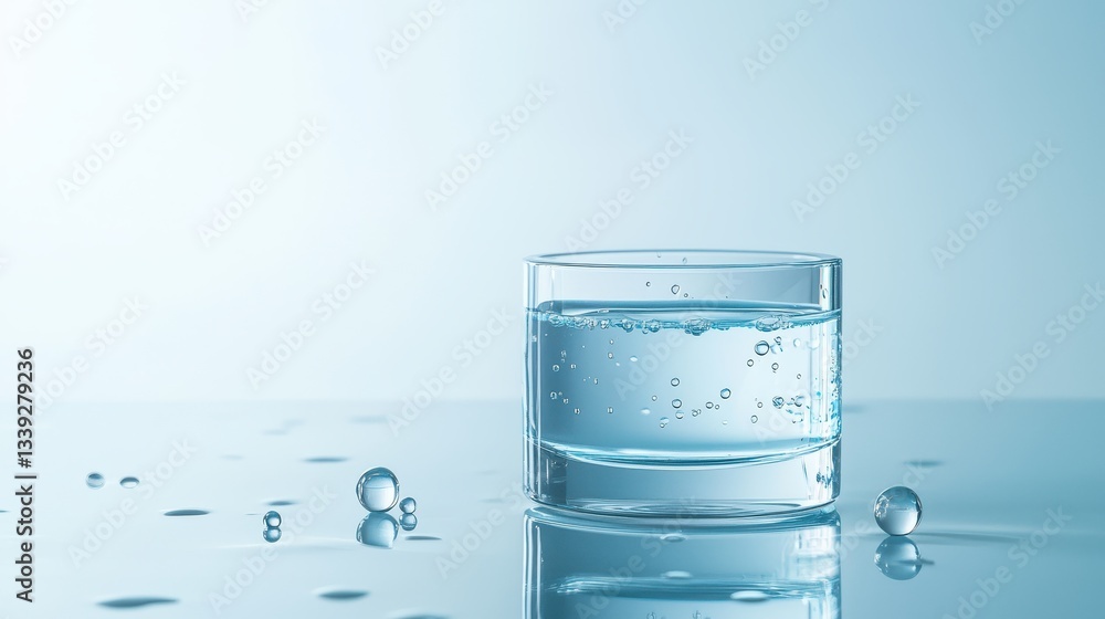 Canvas Prints closeup of a refreshing glass of sparkling water with tiny bubbles on clean background