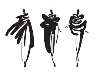 Vector illustration, Fashion woman, Fashion illustration hand drawn, for logo web 
