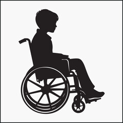 child in wheelchair silhouette