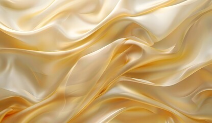Fototapeta premium Elegant Gold Silk Fabric Texture Background with Draped Folds