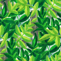 Seamless pattern with  flowers. Gouache drawing.  Hand-drawn illustration.