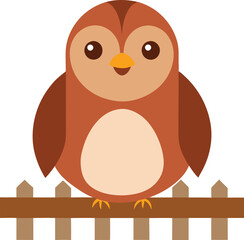 Cute Chubby Sparrow Sitting On A Fence