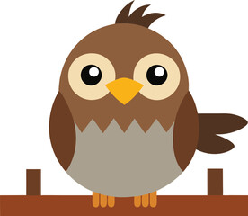 Obraz premium Cute Chubby Sparrow Sitting On A Fence.