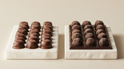 Artisan Chocolate Assortment:  A Delightful Display of Milk Chocolate Bonbons and Dark Chocolate Truffles