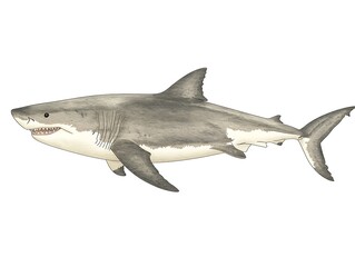 Naklejka premium Shark swimming, isolated. Ocean predator illustration design