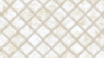 Naklejka premium Elegant white wallpaper with seamless pattern of stylish circles for modern interior design