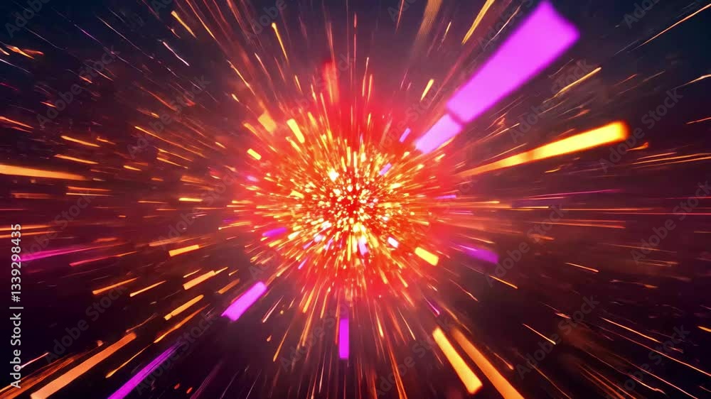 Aufkleber dynamic flying fire sparks create a vibrant animated abstract effect in a cosmic display, flying fir