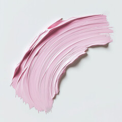 Pink paint brush stroke creating a smooth curved shape on white background