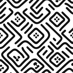 Abstract Black & White Geometric Pattern.