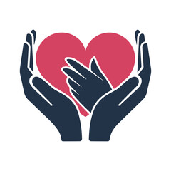 Obraz premium Charity icon, Minimalist and modern love-themed vector illustrations that tell stories of connection, compassion, and unity. Ideal for branding, invitations, and heartfelt messages—get yours now