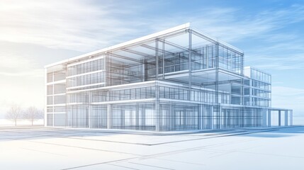 Obraz premium Blueprint of a Modern Architectural Design