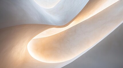 light dancing in abstract white shapes.