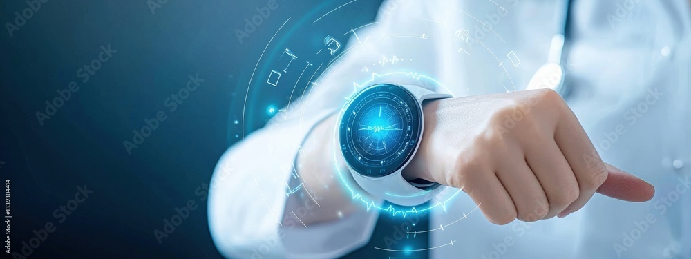 Poster smartwatch with digital interface and health monitoring features