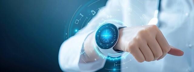 Fototapeta premium Smartwatch with Digital Interface and Health Monitoring Features