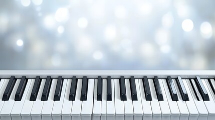 Striking piano keyboard on abstract background, a fusion of music and art