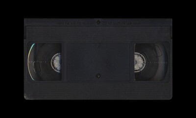 Obraz premium VHS videocassette, mockup with front side on black background