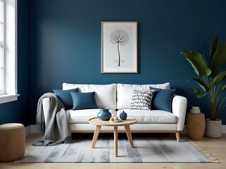 Modern living room with sofa and contemporary design
