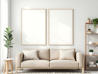 Modern Living Room with Comfortable Sofa and Contemporary Furniture