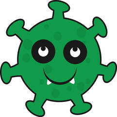Virus icon, virus emoji, Virus cartoon angry, Cute Virus Vector Art design