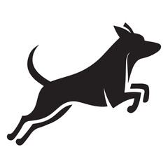 Jumping Dog Silhouette Logo Design"