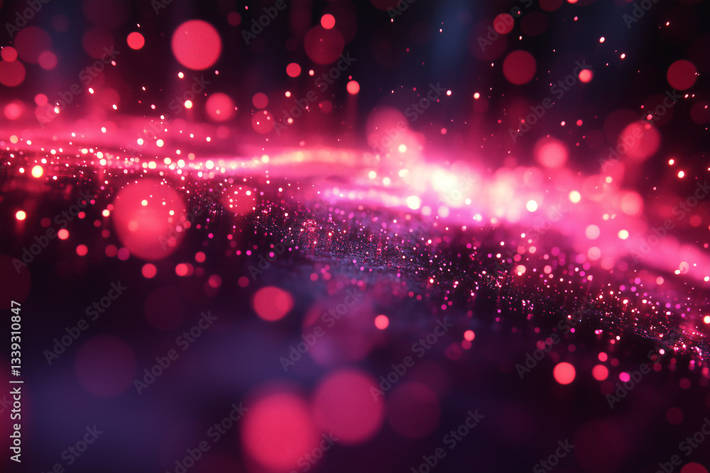 Poster abstract cosmic particles: a vibrant, abstract image showcasing a dynamic flow of sparkling particle
