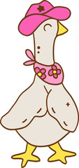 Pink_coquette_western_silly_goose_illustration_for_ spring_classroon_decoration
