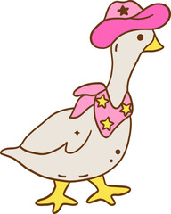 Pink_coquette_western_silly_goose_illustration_for_ spring_classroon_decoration