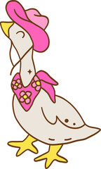 Pink_coquette_western_silly_goose_illustration_for_ spring_classroon_decoration
