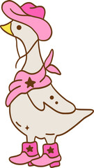 Pink_coquette_western_silly_goose_illustration_for_ spring_classroon_decoration