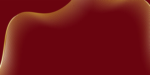 Abstract Red Background With Gold Wave and Line Design