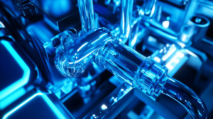 A detailed image of a high-performance PC with an internal water cooling system and RGB LED-lit components