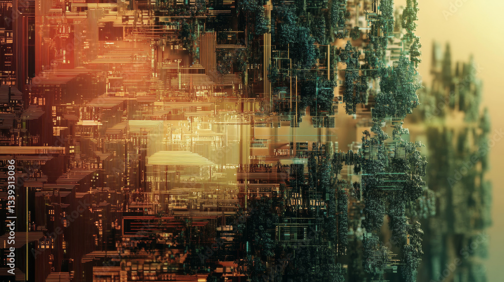 Poster a futuristic circuit board texture background with a high-tech aesthetic, ideal as a digital data or