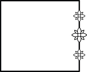 Square frame clip art design on plain white transparent isolated background for card, shirt, hoodie, sweatshirt, apparel, tag, mug, icon, poster or badge