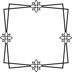 Square frame clip art design on plain white transparent isolated background for card, shirt, hoodie, sweatshirt, apparel, tag, mug, icon, poster or badge