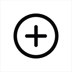 Obraz premium A simple plus icon, representing add, increase, or more.