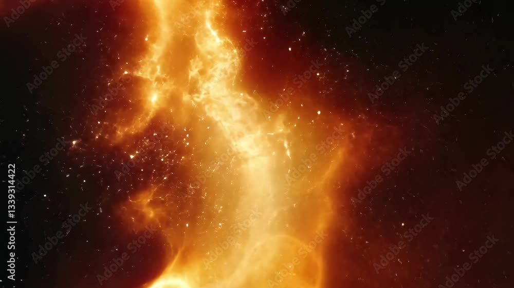 Poster expansive nebula showcases vibrant colors in the depths of outer space, a close-up view of the expan