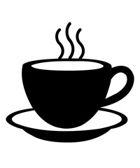 Coffee clip art design on plain white transparent isolated background for card, shirt, hoodie, sweatshirt, apparel, card, tag, mug, icon, poster or badge