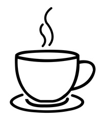 Coffee clip art design on plain white transparent isolated background for card, shirt, hoodie, sweatshirt, apparel, card, tag, mug, icon, poster or badge