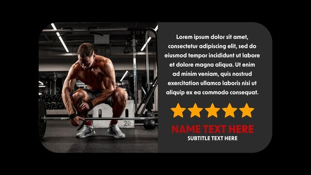 Fitness Sports Testimonial Review with Rating & Image