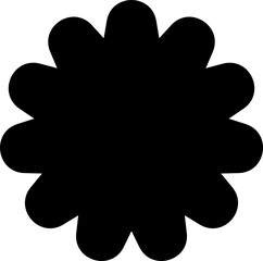 Round shape seal stamp silhouette design.
Scalloped Circle Badge Shape vector Illustration.
flower shape sticker  black silhouette.
Good for greeting card,poster, craft and DIY.
Transparent background