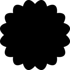 Round shape seal stamp silhouette design.
Scalloped Circle Badge Shape vector Illustration.
flower shape sticker  black silhouette.
Good for greeting card,poster, craft and DIY.
Transparent background
