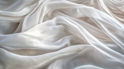 Obraz premium the motion of flowing white fabric in the wind.