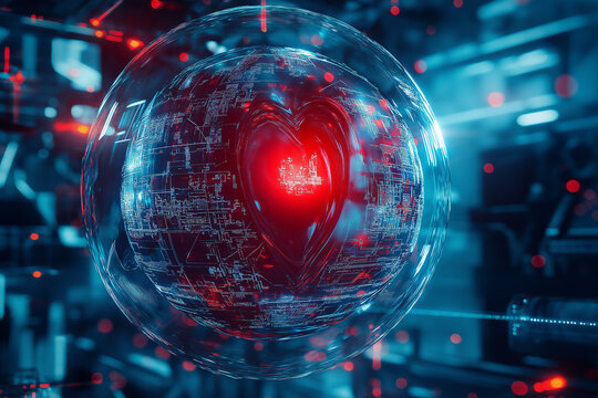 Digital Heart Global Network, Circuitry, Data, Love, Technology