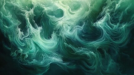 Dynamic abstract swirling ocean waves digital art tranquil mood