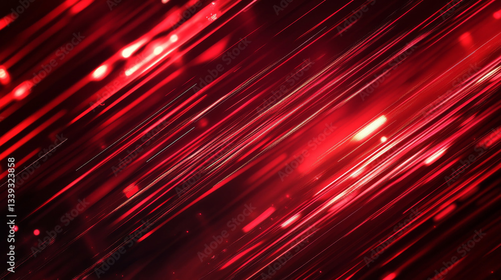 Poster a striking red digital background with illuminated lines, representing a high-energy abstract design