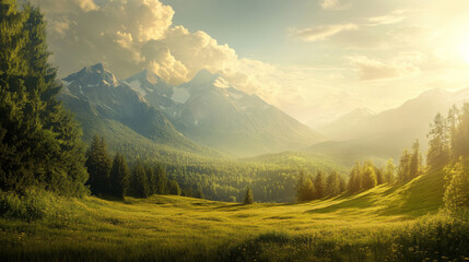 Obraz premium A stunning 4K Mountain View wallpaper, offering a breathtaking natural landscape for desktops