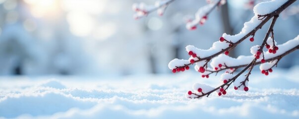 isolated branches on a snowy white background, snow, nature